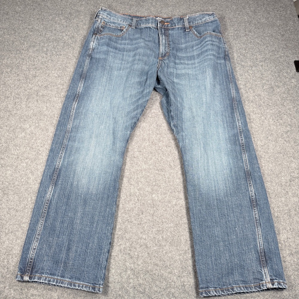 Wrangler Retro Relaxed Bootcut Jeans Mens 34x28 Blue Mid Wash Denim WRT20BT